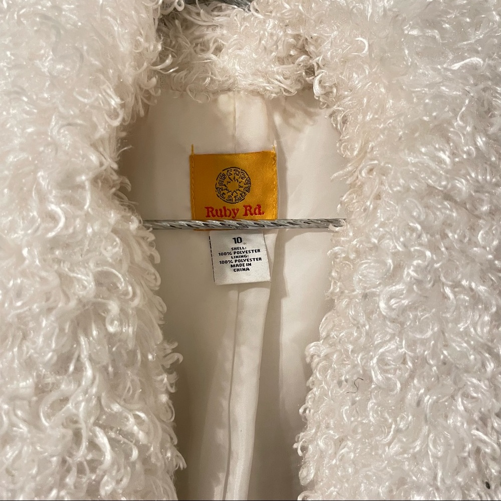 Ruby Rd. Teddy Jacket, White/Ivory - Picture 3 of 7